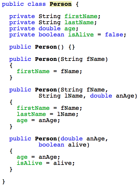 overloaded constructor example